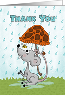 Thank You Mouse with Mushroom Umbrella card