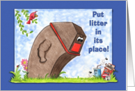 Happy Earth Day Trash Can and Litter card