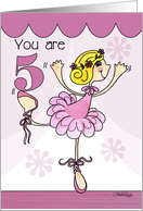 Happy 5th Birthday Blonde Ballet Dancer card