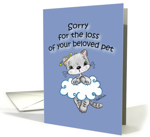 Sorry for the Loss of Your Cat Pet Sympathy Cat in a Cloud card