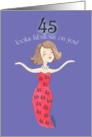 Lady in Red-45th Birthday card
