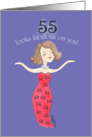 Lady in Red-55th Birthday card