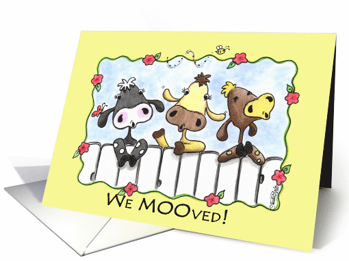 We Moved Three Cows Mooing New Home or Address card (51237)