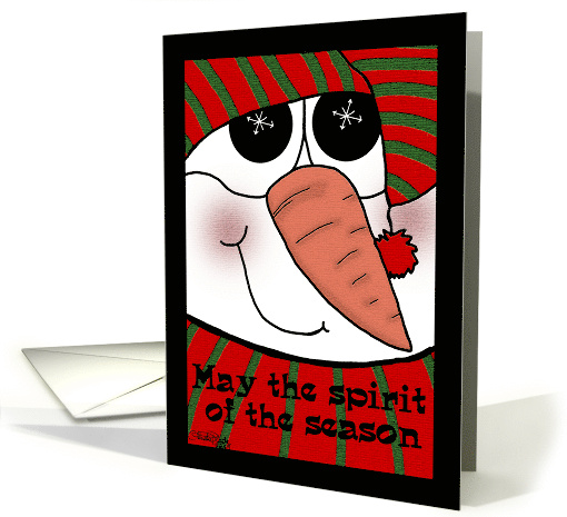 Merry Christmas Snowman Face Spirit of the Season card (521554)