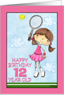 Tennis Player 12th Birthday for Girl card