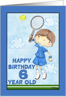Tennis Player- 6th Birthday for Boy card
