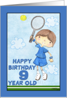 Tennis Player- 9th Birthday for Boy card