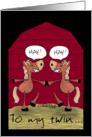 Birthday for Twin-Horse Humor card