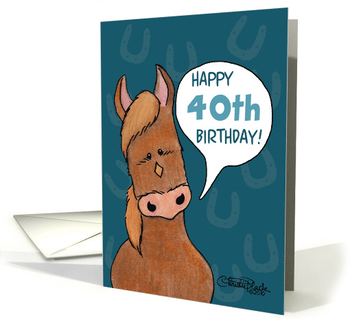 40th Birthday Talking Horse card (556038)