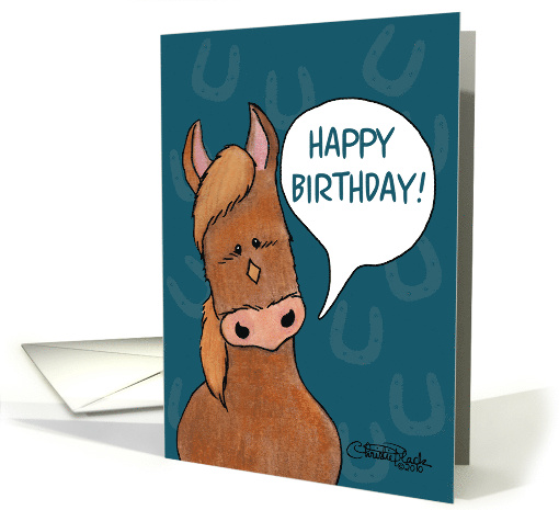 Happy Birthday Talking Horse card (556052)