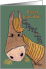 Grandpa Birthday-Happy Birth’HAY’ Horse card