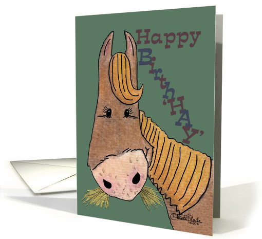 Birthday-Happy Birth'HAY' Horse card (556098)