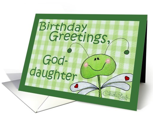 Birthday for Goddaughter-Dragonfly Gingham card (557116)