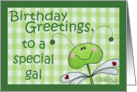 Birthday for special gal-Dragonfly Gingham card