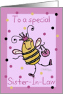 Birthday for Sister-in-law-Queen Bee card