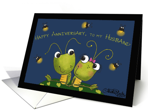 Happy Anniversary to Husband Grasshopper Couple card (557394)