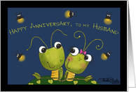 Happy Anniversary to Husband Grasshopper Couple card