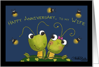 Happy Anniversary to Wife Grasshopper Couple card