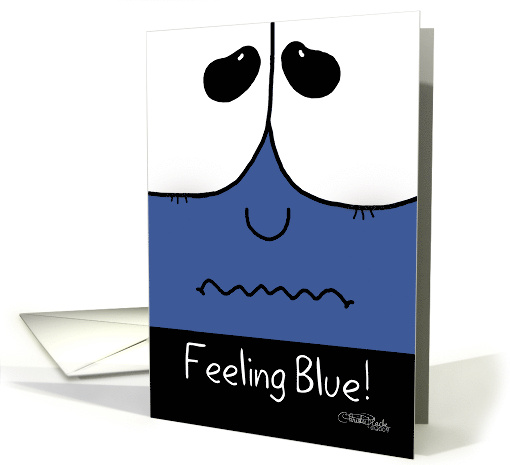 Belated Birthday Wish Feeling Blue Face with Frown card (557783)