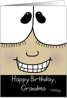 Happy Birthday for Grandma, Smiling Face card
