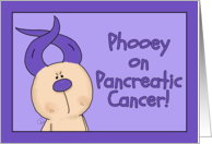 Get Well Phooey on Pancreatic Cancer Hairless Hare Purple Ribbon Ears card