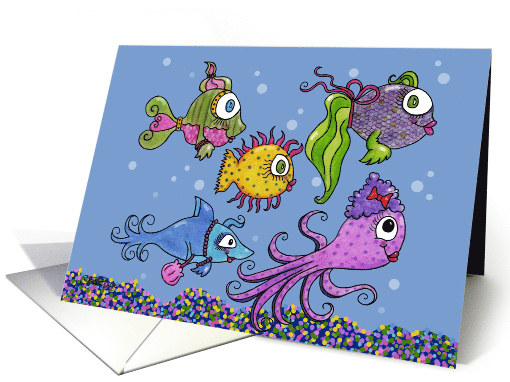 Girls' Night Out Invite Fancy Fish card (561817)