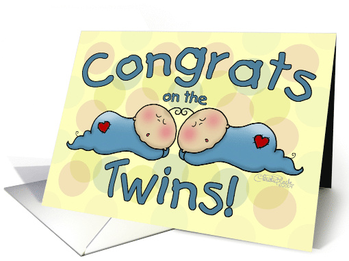 Congratulations on the Twin Boys Sleeping Babies card (562258)