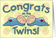 Congratulations on the Twin Boys Sleeping Babies card