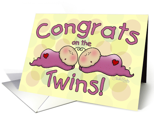 Congratulations on the Twin Girls Sleeping Babies card (562261)