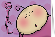Congratulations on New Baby Girl Sleeping Baby card