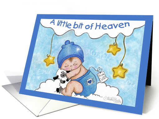 Baby Announcement for Boy A Little Bit of Heaven card (562540)