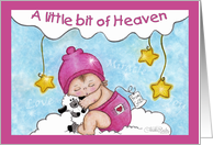 Baby Adoption Announcement Girl A Little Bit of Heaven card