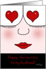 Happy Anniversary to my Husband -Heart Eyes card