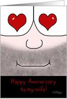 Happy Anniversary to my Wife -Heart Eyes card