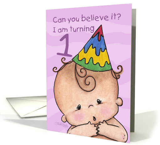 Birthday Invitation 1st Birthday for Baby Girl Can you Believe it card