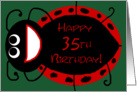 Happy 35th Birthday-Relaxing Ladybug card
