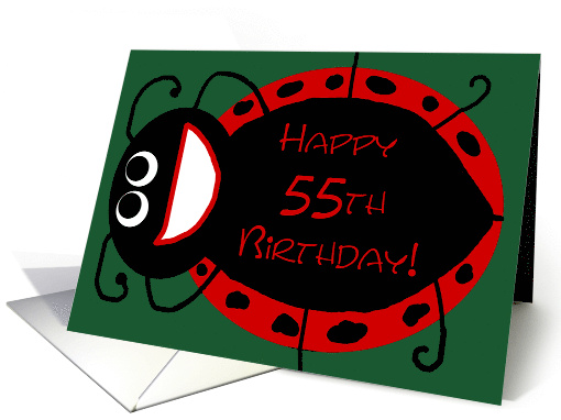 Happy 55th Birthday Relaxing Ladybug card (563224)