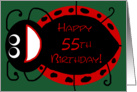 Happy 55th Birthday-Relaxing Ladybug card