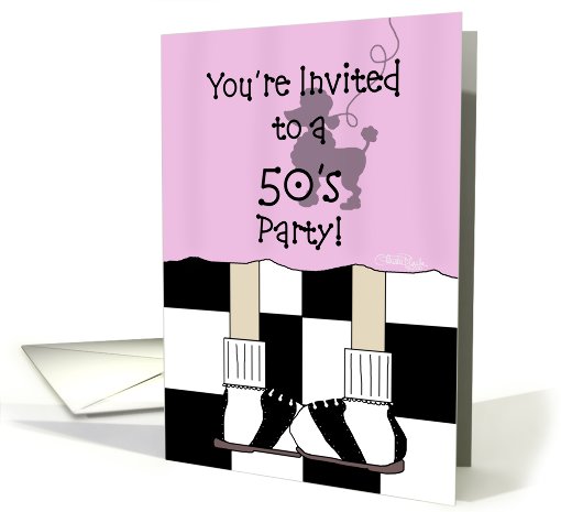 50's Party Invitation-Poodle Skirt card (563986)