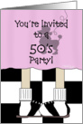 50’s Party Invitation-Poodle Skirt card