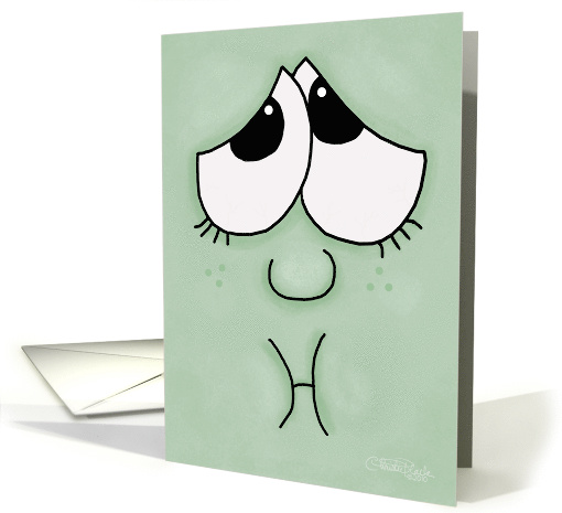 Get Well Soon,Green Faced, Feeling Sick card (564590)