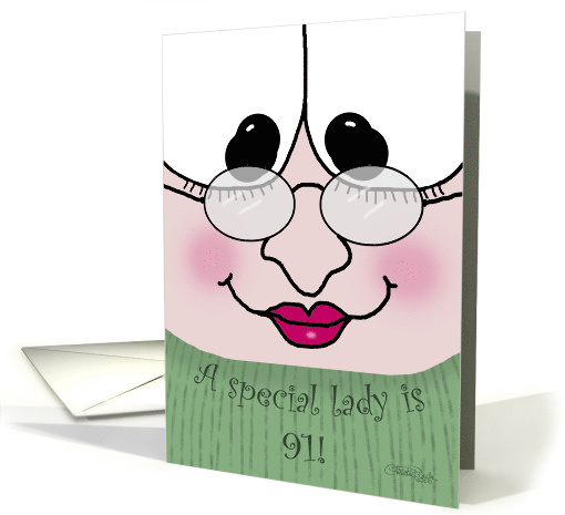 Happy Birthday 91 Year Old Lady card (565340)