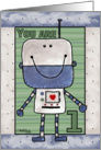 Happy Birthday for 1 year old- Happy Robot card