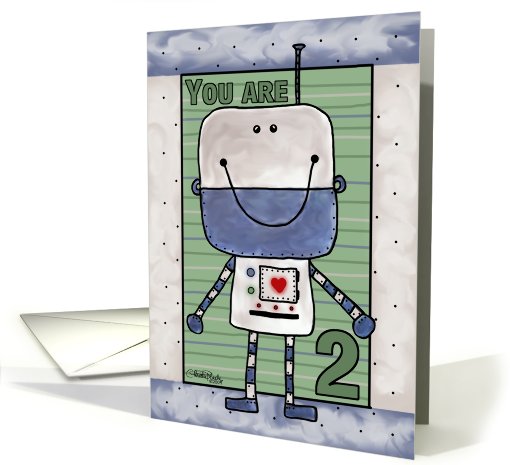 Happy Birthday for 2 year old- Happy Robot card (566728)