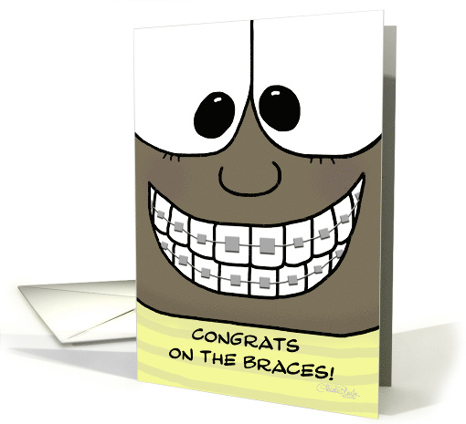 Congratulations on Getting Braces-Dark Skin card (567423)