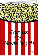 Movie Night Invitation-Popcorn card