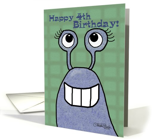 Happy 4th Birthday-Slug card (568926)