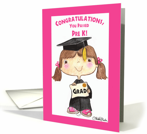 Congratulations Little Pre K Graduate Girl card (57769)