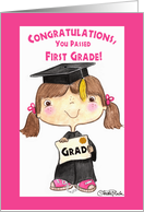 Congratulations Little 1st Grade Graduate Girl card