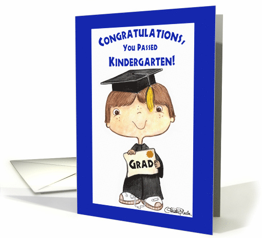 Congratulations Little Kindergarten Graduate Boy card (57807)